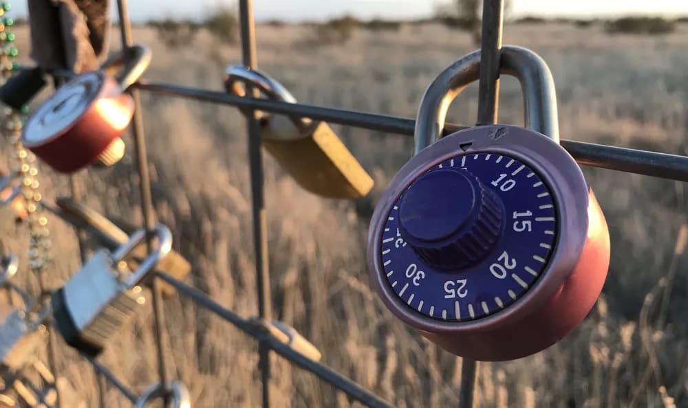 Padlock securing a gate